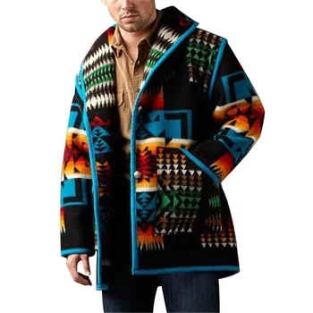 Модная шерстяная куртка с лацканами в стиле Ins, мужская осенне-зимняя однобортная куртка-ветровка, одежда в стиле ретро в стиле Харадзюку