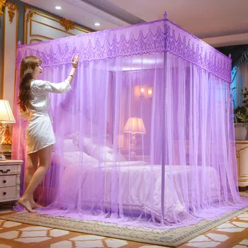 Москитная сетка в европейском стиле, шифрование трех дверей, пылезащитный верх, шторы для кровати в стиле принцессы