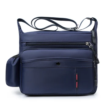 Мужская Оксфордская сумка на плечо, кошелек, сумки большой емкости, Водонепроницаемые дорожные сумки с несколькими карманами, Однотонные повседневные сумки-тоут через плечо