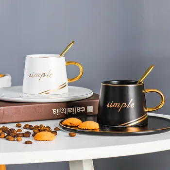 Набор кофейных чашек в европейском стиле, подарочная коробка, подарочная кофейная чашка из трех предметов, деловая повседневная кофейная чашка с ложкой