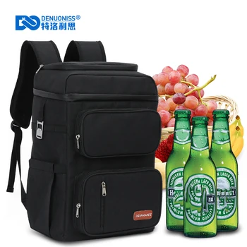 новая Сумка-холодильник, рюкзак, Мягкая Большая Двухслойная Термоизолированная сумка для продуктов, сумка-холодильник для пива, вина, сумка для пикника 0