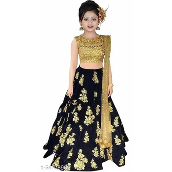 Новейшая этническая одежда, детское платье, Lehenga Choli для девочек, Pavadai, индийская праздничная одежда