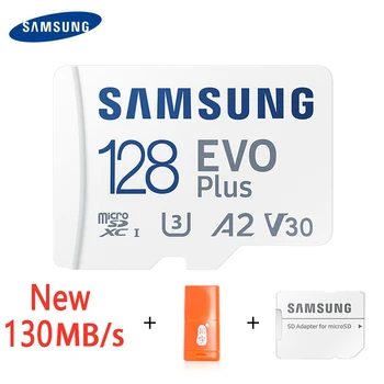 Новый SAMSUNG 64gb 128gb 256gb 512GB TF (microSD) EVO Plus 4K U3 V30 A2 для чтения карт памяти высокоскоростных консольных планшетов 130 МБ/с.