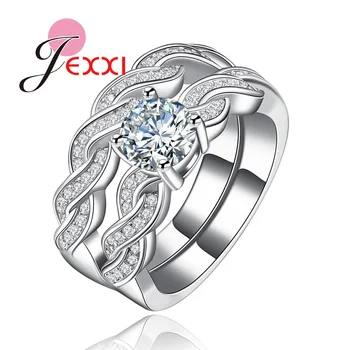 Новый дизайн, кольца для витой пары, фирменное качество, Серебряные свадебные кольца для помолвки для мужчин и женщин Оптом