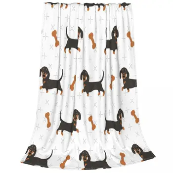 Одеяло для собак с 3D принтом Таксы, Фланелевое Украшение, Многофункциональное Супер Мягкое Одеяло Для Любителей собак, Постельное Белье, Коврик для улицы