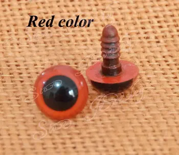 пластиковые игрушечные глазки круглой формы красного цвета + шайба для кукольных материалов---10 мм/12 мм/13 мм/14 мм/9 мм