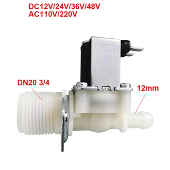 Пластиковый Водяной клапан Электромагнитный Клапан, устойчивый к высоким температурам, для стиральной машины, посудомоечной машины, Льдогенератора, Очистителя воды DN20 3/4 
