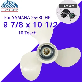 Подвесной Пропеллер Для Yamaha 20hp 25hp 30hp 9 7/8x10 1/2 Лодочный Винт Из Алюминиевого Сплава с 3 Лопастями и 10 Шлицевыми Морскими Двигателями