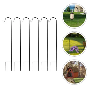 Подставка для флагштока Простой крюк для пастуха Практичный железный стержень для заземления Креативные садовые крючки для рукоделия