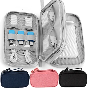 Портативная сумка-Органайзер, чехол для переноски, чехол для хранения, водонепроницаемые Двухслойные провода, Зарядное устройство, USB-кабели, сумки для гаджетов, аксессуары для путешествий