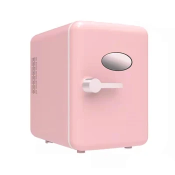 Портативный Компактный холодильник Многофункциональный Мини-холодильник для косметики для лица, Охладитель напитков, грелка, Холодильник с морозильной камерой для дома, автомобиля, 4 л