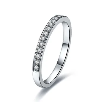 Прекрасное Обручальное кольцо AU585 14K из белого золота с бриллиантом, Обручальное кольцо с гарантией высокого качества