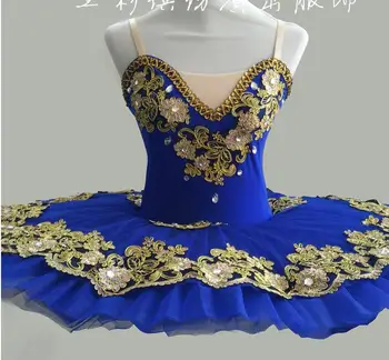 Синее Балетное платье-пачка Для Танцев, Женский костюм 