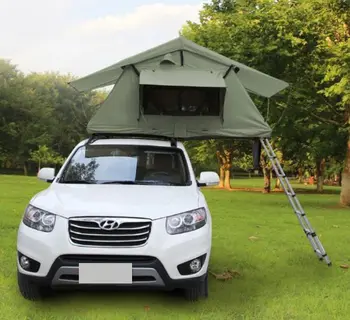 Складная брезентовая мягкая автомобильная палатка для внедорожника на крыше с матрасом и лестницей