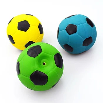 Собачий жевательный резиновый мяч для чистки зубов, игрушка для жевания собак в форме футбола, Скрипучие игрушки для домашних животных, устойчивые к укусам Товары для домашних животных