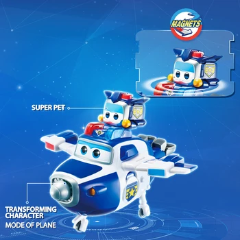 Супер Крылья 5 дюймов, Трансформирующие Наддувные Paul & Mini, Магнитные трансформирующие фигурки Супер питомцев, деформирующие детские игрушки 3