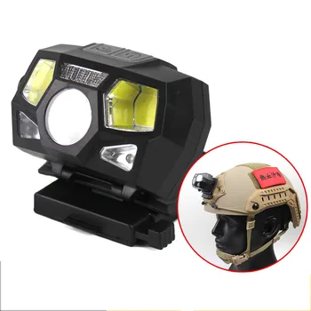 Тактический водонепроницаемый многопозиционный Регулируемый светильник, Тактический быстрый шлем, налобный фонарь XPE + COB, сильный свет, зарядка через USB