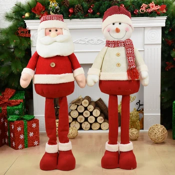Убирающиеся рождественские украшения для дома, Рождественские куклы, украшения для Рождественской елки, Лось, Санта, Снеговик, Новогоднее украшение