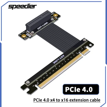 Удлинитель Riser PCIe 4.0 x4-X16 PCI Express Gen4 4x 16x Разъем Goldfinger 90 180 Градусов GPU Riser Extender