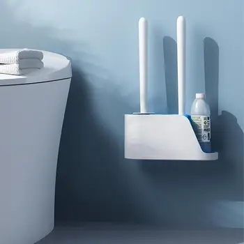 Щетка для унитаза С держателем, набор Силиконовых скрубберов для чистки ванной Комнаты, Многоразовый инструмент для чистки ванной комнаты, Силиконовая щетка для унитаза для 3