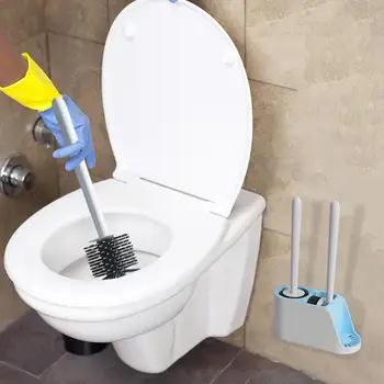 Щетка для унитаза С держателем, набор Силиконовых скрубберов для чистки ванной Комнаты, Многоразовый инструмент для чистки ванной комнаты, Силиконовая щетка для унитаза для 4