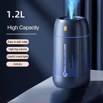Электрический Увлажнитель воздуха Портативный 1200 мл USB Cool Cup Увлажнитель воздуха Распылитель тумана с красочным ночником для домашнего автомобиля 1