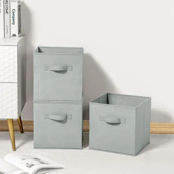 Ящики для хранения нетканого материала, складные кубики для хранения ткани и ящик-органайзер для хранения ткани Для шкафа и игрушек
